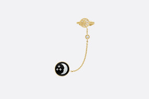 Rose Céleste Earring • Yellow Gold, Platinum, Diamonds, Mother-of-Pearl and Onyx