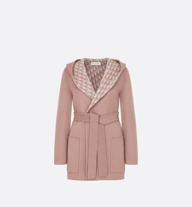 Cropped Coat with Hood and Belt • Rose Des Vents Double-Sided Wool