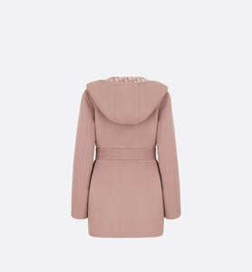 Cropped Coat with Hood and Belt • Rose Des Vents Double-Sided Wool