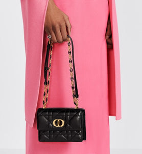 Miss Caro Mini Bag • Powder Beige Macrocannage Lambskin