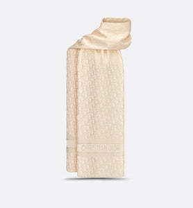 Dior Or Dior Oblique Stole • Beige Silk Blend and Metallic Thread