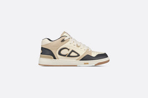 B57 Mid-Top Sneaker • Black and Cream Smooth Calfskin and Beige Suede