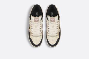 B57 Mid-Top Sneaker • Black and Cream Smooth Calfskin and Beige Suede