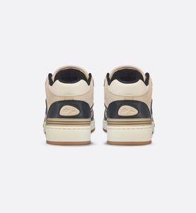 B57 Mid-Top Sneaker • Black and Cream Smooth Calfskin and Beige Suede