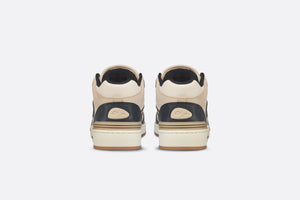 B57 Mid-Top Sneaker • Black and Cream Smooth Calfskin and Beige Suede