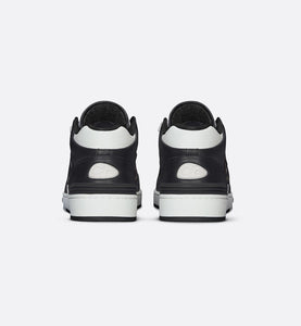 B57 Mid-Top Sneaker • Black and White Smooth Calfskin with Beige and Black Dior Oblique Jacquard