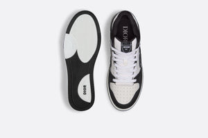 B57 Mid-Top Sneaker • Black and White Smooth Calfskin with Beige and Black Dior Oblique Jacquard