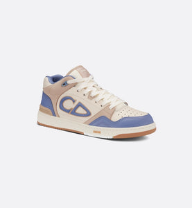 B57 Mid-Top Sneaker • Blue and Cream Smooth Calfskin and Beige Suede