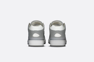 B57 Mid-Top Sneaker • Gray and White Smooth Calfskin with Beige and Black Dior Oblique Jacquard