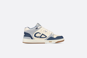 B57 Mid-Top Sneaker • Navy Blue and Cream Smooth Calfskin with Gray Suede