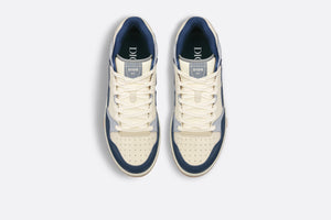 B57 Mid-Top Sneaker • Navy Blue and Cream Smooth Calfskin with Gray Suede