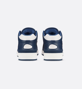 B57 Mid-Top Sneaker • Navy Blue and White Smooth Calfskin with Beige and Black Dior Oblique Jacquard