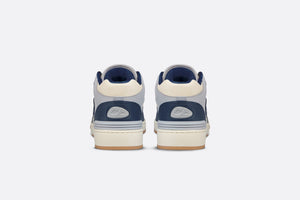 B57 Mid-Top Sneaker • Navy Blue and Cream Smooth Calfskin with Gray Suede