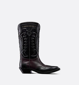 Dior West Heeled Boot • Black and Amaranth Calfskin