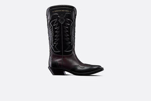 Dior West Heeled Boot • Black and Amaranth Calfskin