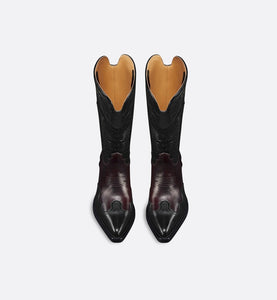 Dior West Heeled Boot • Black and Amaranth Calfskin