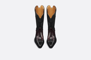 Dior West Heeled Boot • Black and Amaranth Calfskin