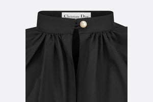 Blouse • Black Cotton and Silk Poplin