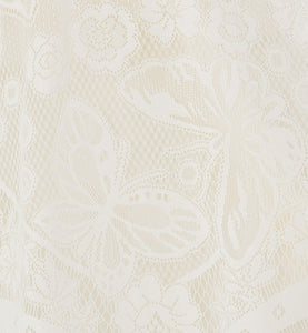 Flared Mid-Length Skirt • Ecru Technical Cotton Lace with Allover Butterfly Motif