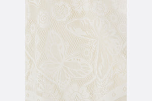 Flared Mid-Length Skirt • Ecru Technical Cotton Lace with Allover Butterfly Motif