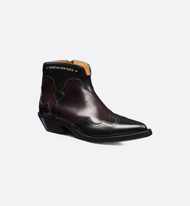 Dior West Heeled Ankle Boot • Black and Amaranth Calfskin