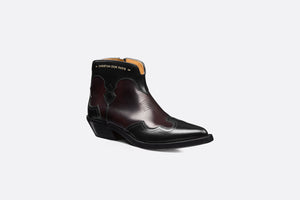 Dior West Heeled Ankle Boot • Black and Amaranth Calfskin