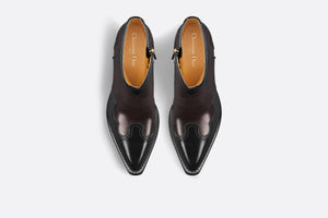 Dior West Heeled Ankle Boot • Black and Amaranth Calfskin