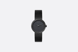 La D de Dior Black Ultramatte • Ø 25 mm, Black Ultramatte Steel and Black Diamonds