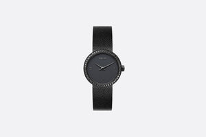 La D de Dior Black Ultramatte • Ø 25 mm, Black Ultramatte Steel and Black Diamonds