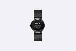 La D de Dior Black Ultramatte • Ø 25 mm, Black Ultramatte Steel and Black Diamonds