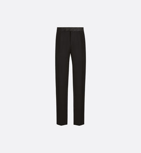 Pants with Dior Oblique Belt • Black Wool Twill