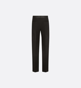 Pants with Dior Oblique Belt • Black Wool Twill