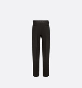 Pants with Dior Oblique Belt • Black Wool Twill