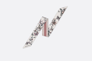 Toile de Jouy Mexico Mitzah Scarf • White and Pastel Pink Silk Twill