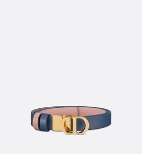 30 Montaigne Reversible Belt • Pastel Midnight Blue and Powder Pink Smooth Calfskin, 20 MM