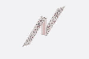 Butterfly Around the World Mitzah Scarf • White and Pastel Pink Silk Twill