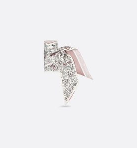 Butterfly Around the World Mitzah Scarf • White and Pastel Pink Silk Twill