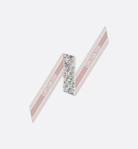 Butterfly Around the World Mitzah Scarf • White and Pastel Pink Silk Twill