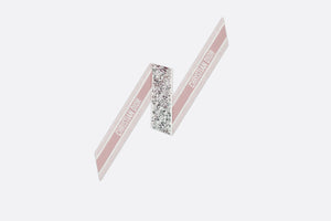 Butterfly Around the World Mitzah Scarf • White and Pastel Pink Silk Twill