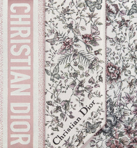 Butterfly Around the World Mitzah Scarf • White and Pastel Pink Silk Twill