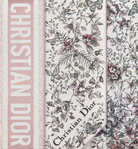 Butterfly Around the World Mitzah Scarf • White and Pastel Pink Silk Twill