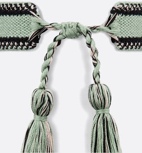 J'Adior Bracelet Set • Pastel Peyote Green and Beige Embroidery with Matte Gold-Finish Metal