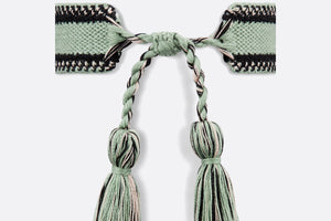 J'Adior Bracelet Set • Pastel Peyote Green and Beige Embroidery with Matte Gold-Finish Metal