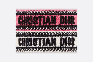 Christian Dior Bracelet Set • Peach Blossom Pink and White Embroidery