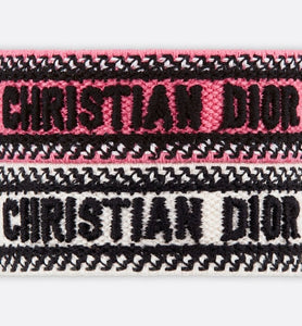 Christian Dior Bracelet Set • Peach Blossom Pink and White Embroidery