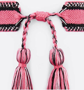 Christian Dior Bracelet Set • Peach Blossom Pink and White Embroidery