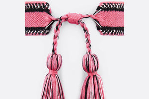 Christian Dior Bracelet Set • Peach Blossom Pink and White Embroidery