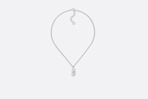 CD Lock Necklace • Silver-Finish Metal and Silver-Tone Crystals