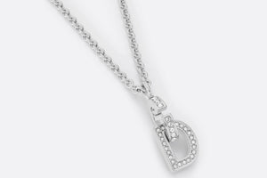 CD Lock Necklace • Silver-Finish Metal and Silver-Tone Crystals