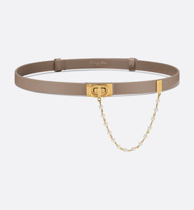 ディオール Dior Caro ベルト 20mm Dior Caro Belt • Warm Taupe Smooth Calfskin and White Glass